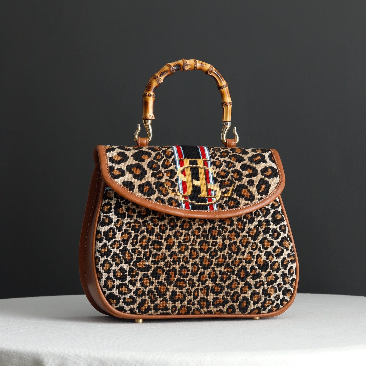 Leopard Handbag Purse and Flap Needlepoint Canvases (2 canvases)