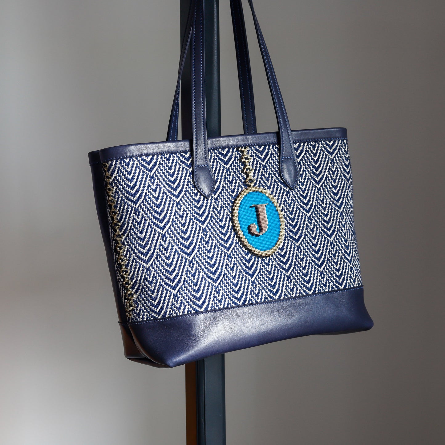 Pendant Tote Bag / Pillow Needlepoint Canvas - Blue