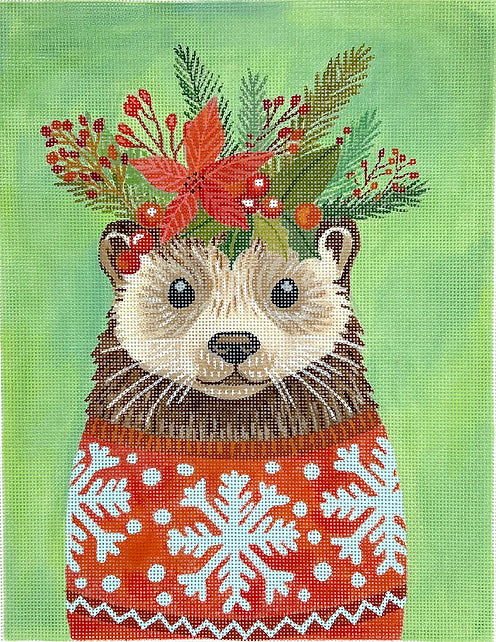 Otter in Christmas Sweater by Mia Charro