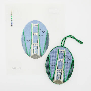 Mackinac Bridge Dogwood Needlepoint