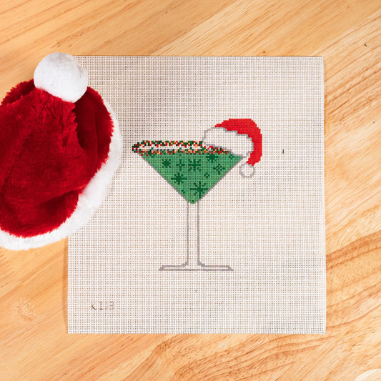 Martini Grasshopper with Santa Hat