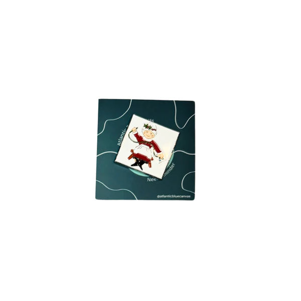 Mrs Claus Stitching Needleminder Atlantic Blue Canvas