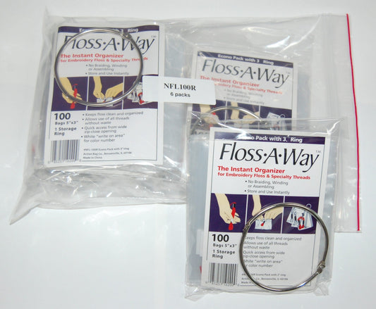 Floss-A-Way 100 BAgs with 3" Ring NFL100R