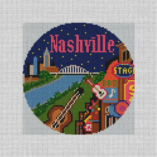 Nashville Round Needlepaint 101832