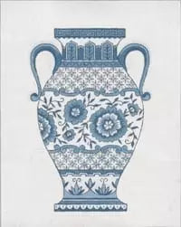 Blue Urn with Handles Creative Needle