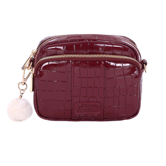 Pom Pom London Original Patent Croc Claret