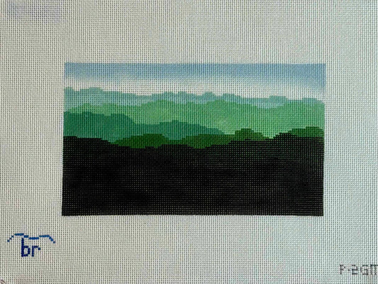 Green Mountains Small 18ct Blue Ridge Stitchery