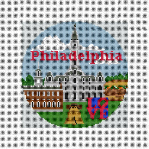 Philadelphia Round Needlepaint 101833