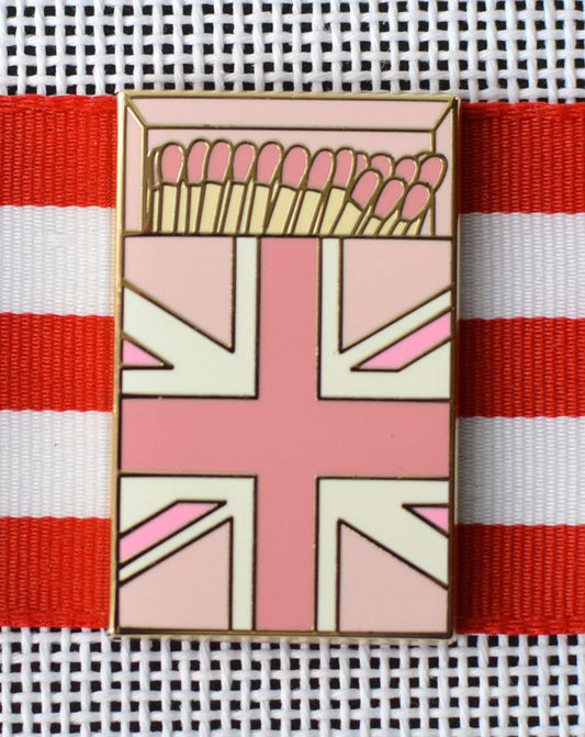 Pink British Flag Matchbox Needle Minder Go Stitch Studio