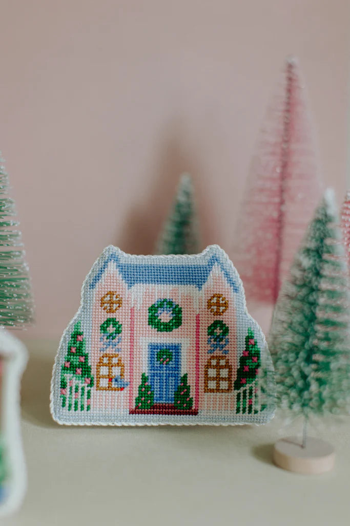 Pink House Christmas Village