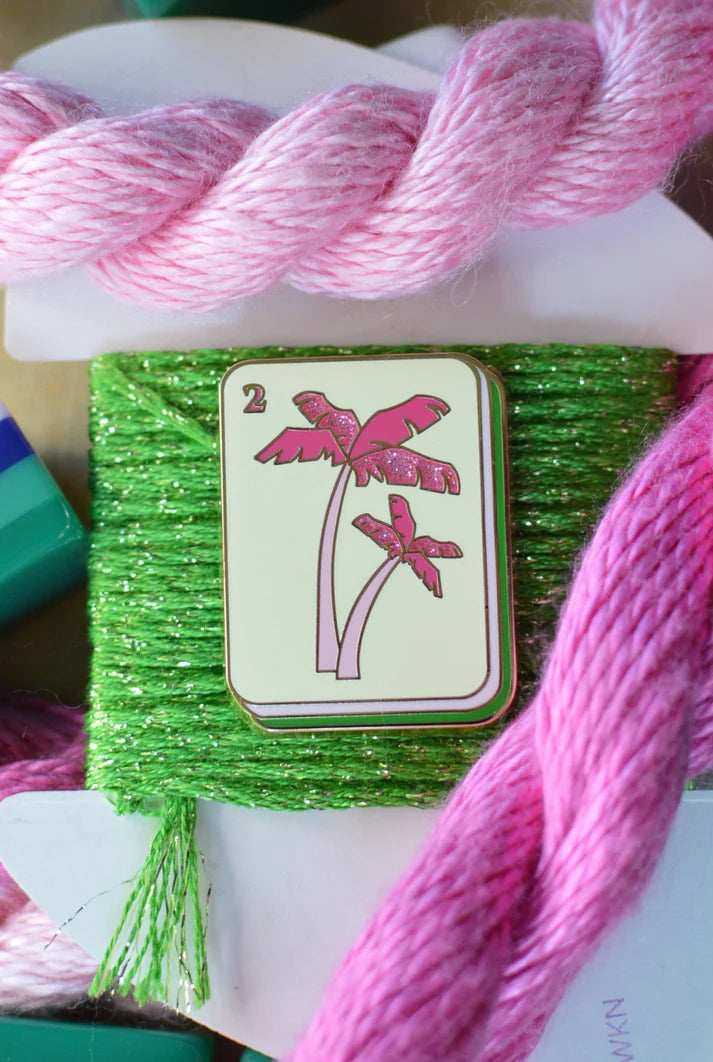 Pink Palm Tree Mahjong Needle Minder Go Stitch Studio