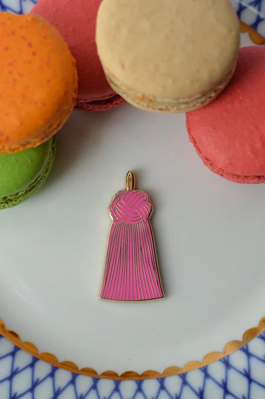 Pink French Knot Tassel Needle Minder Go Stitch Studio