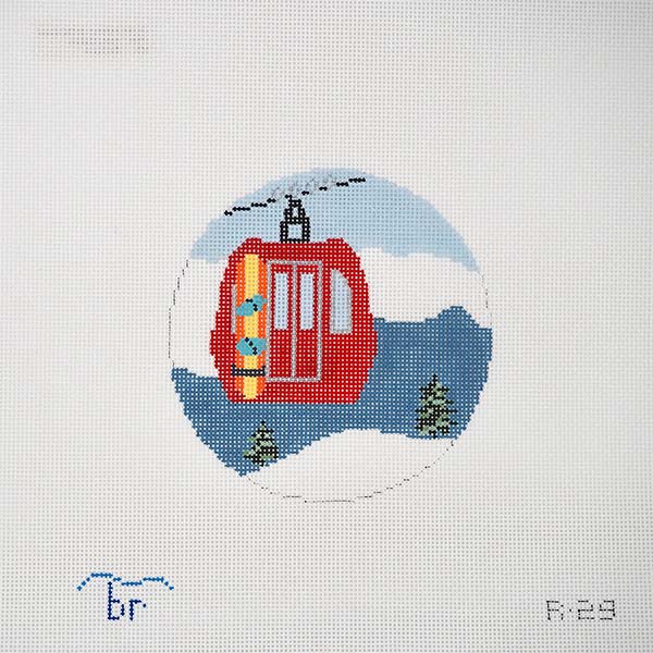 Gondola with Snowboard Blue Ridge Stitchery