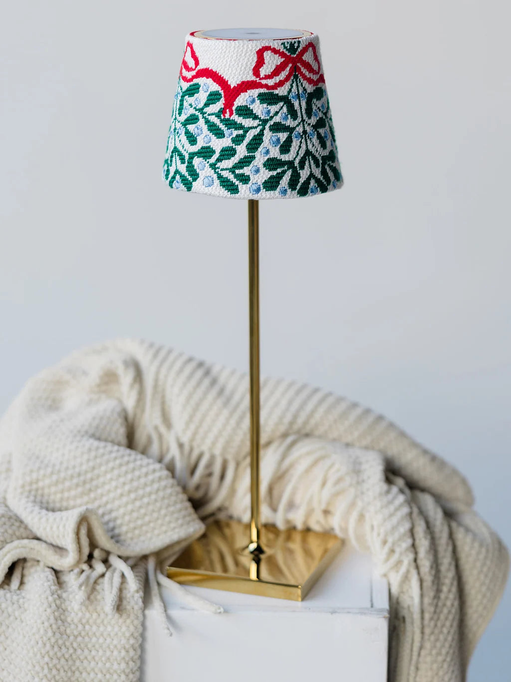 Red Bow Mistletoe Lampshade Penny & Penny