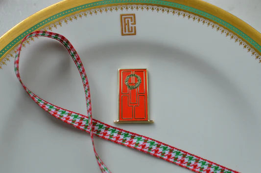 Red Door Wreath Needle Minder Go Stitch Studio