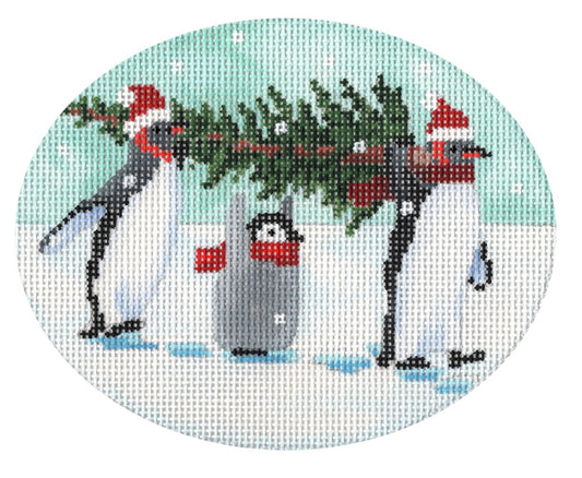 Penguins bringing home the tree Scott Church