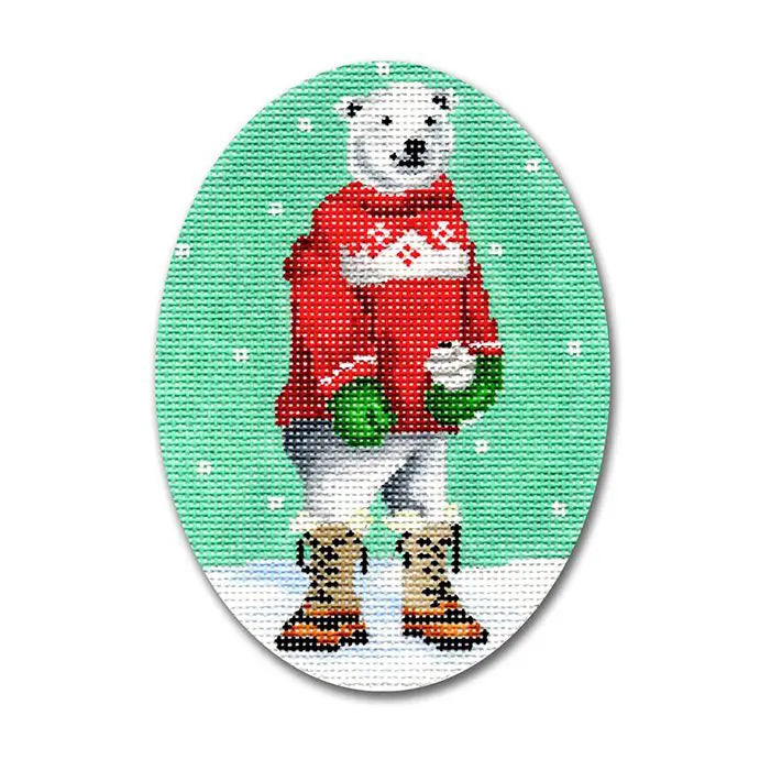 Polar Bear w/ Red Sweater Ornament Scott Church