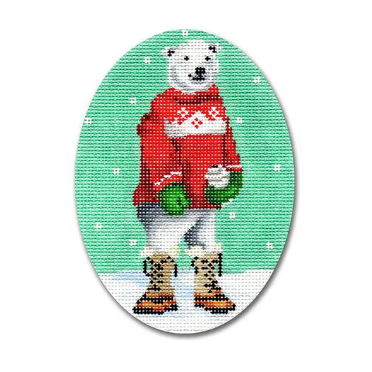 Polar Bear w/ Red Sweater Ornament Scott Church