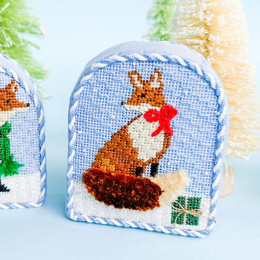 Girl Fox with Bow Christmas Forest Stitch Guide Included