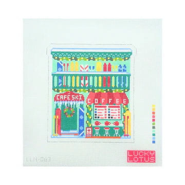 Ski Coffee Shop Christmas Village Lucky Lotus