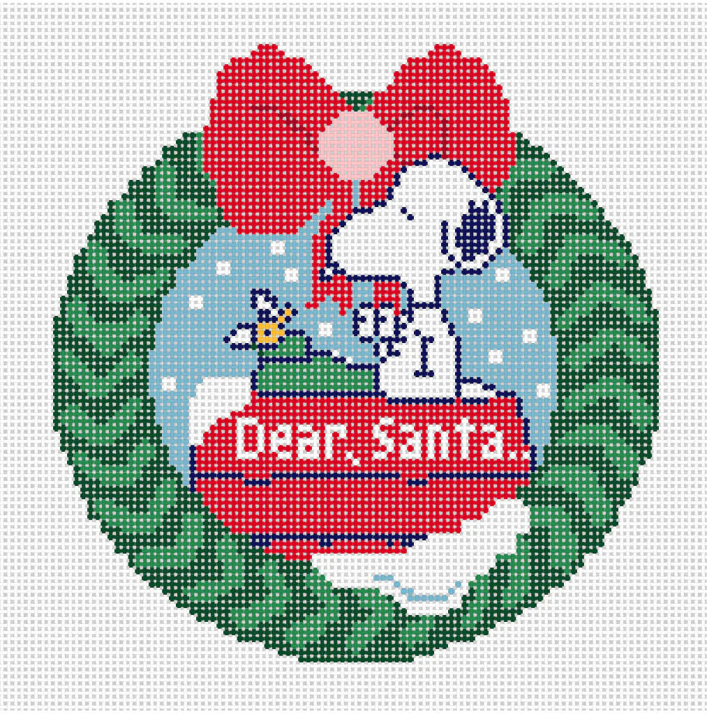 Peanuts Snoopy Dear Santa Wreath