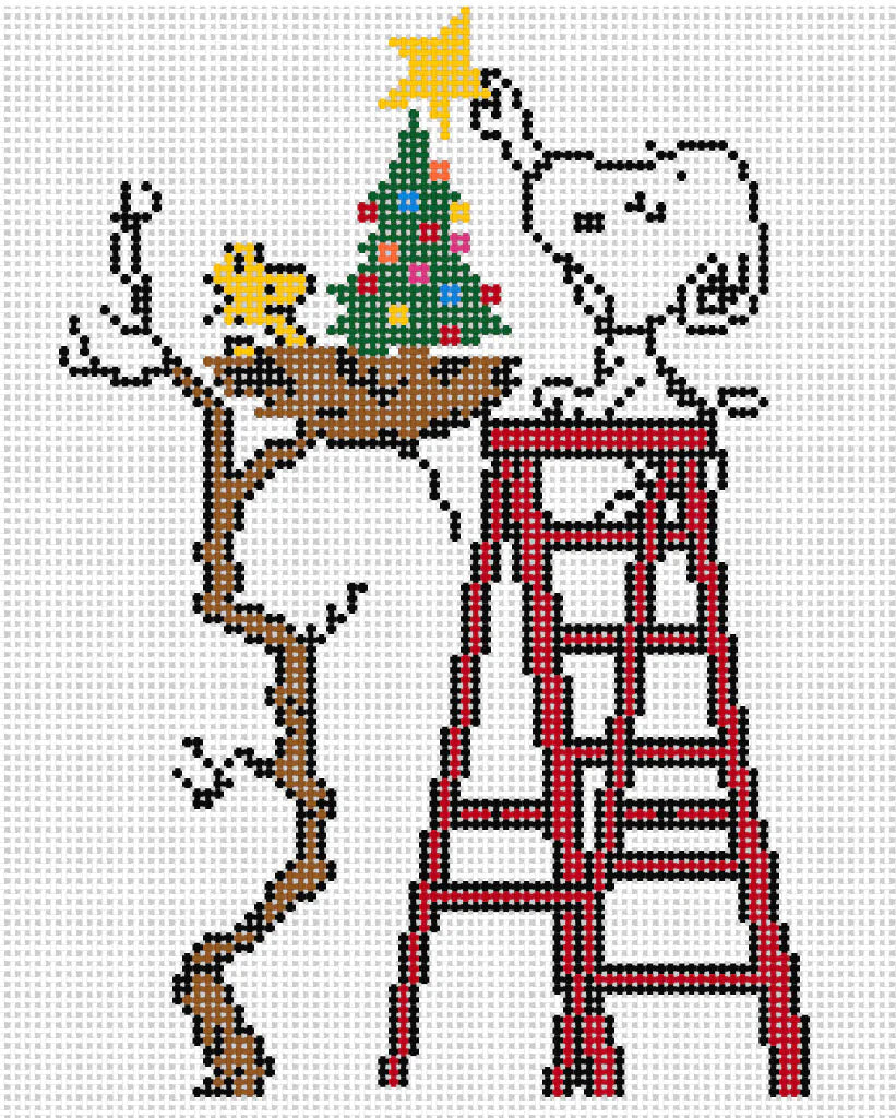 Peanuts Christmas Snoopy Decorating the Tree