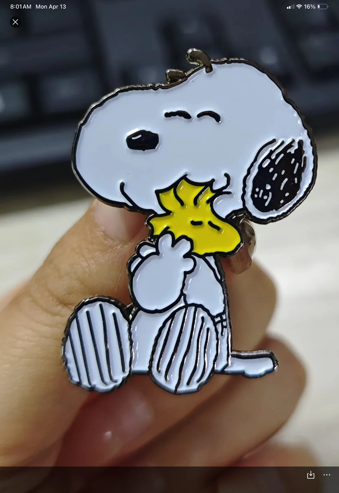 Peanuts Snoopy Hugging Woodstock Needle Minder
