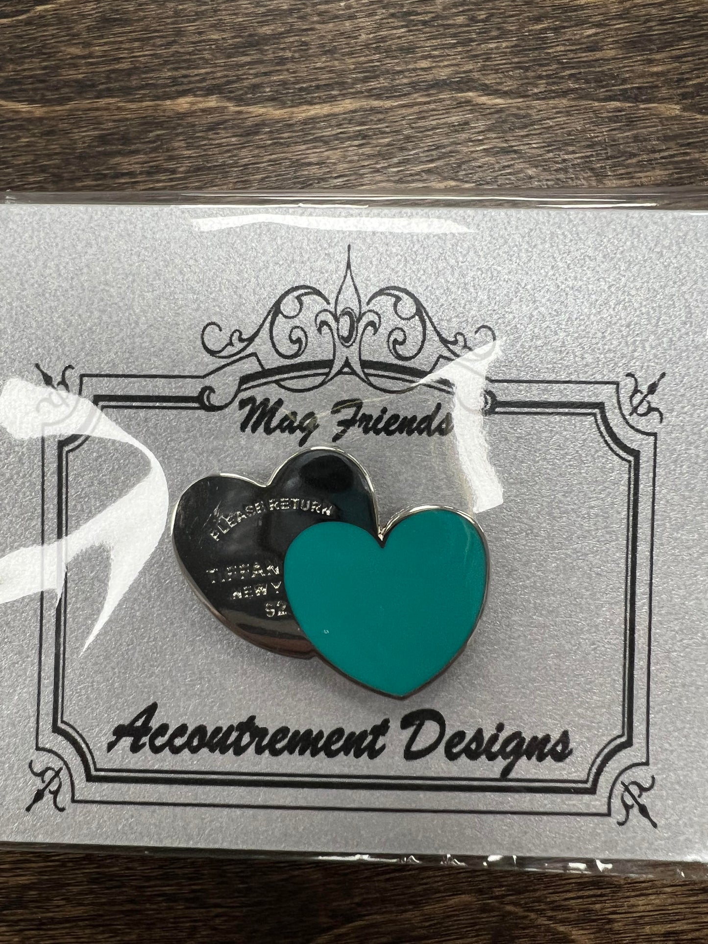 Tiffany Heart Teal Needle Minder