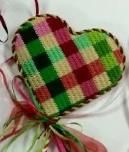 Plaid in Cream Green & Pink Heart Patty Paints V03