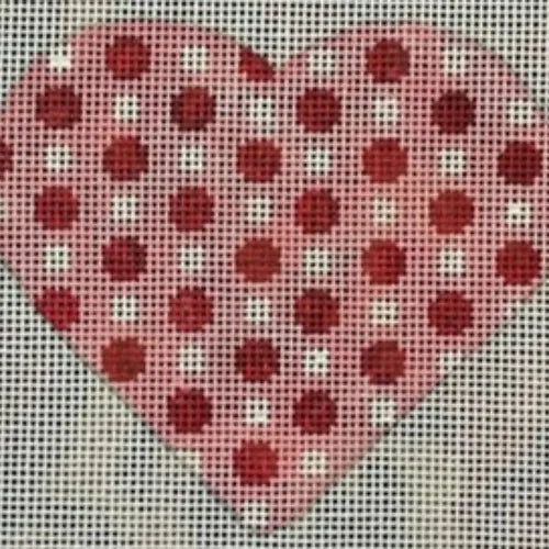 Red & White Dots on Pink Heart Patty Paints V04