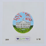 White House with Cherry Blossoms Ornament