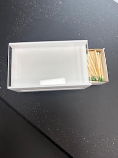 Acrylic Matchbox White Shiny