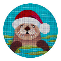 JP Needlepoint Santa Otter