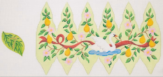 Day 7 Seven Swans-a-Swimming Christmas Pear Ornament