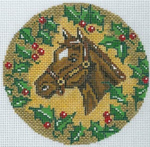 Thoroughbred with Holly Ornament The Meredith Collection