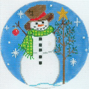 Snowman with a Tree and Ornament