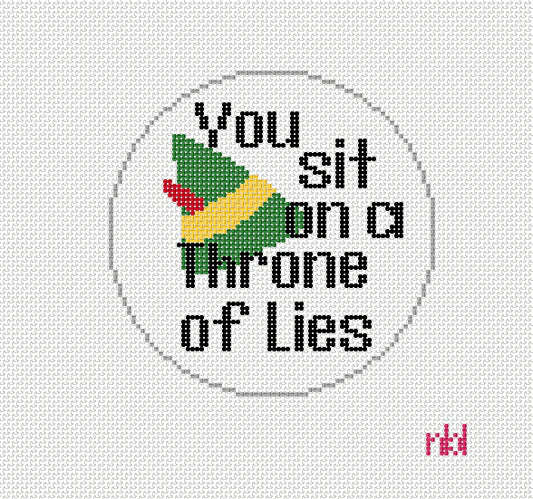You Sit on a Throne of Lies Needlepoint by Laura