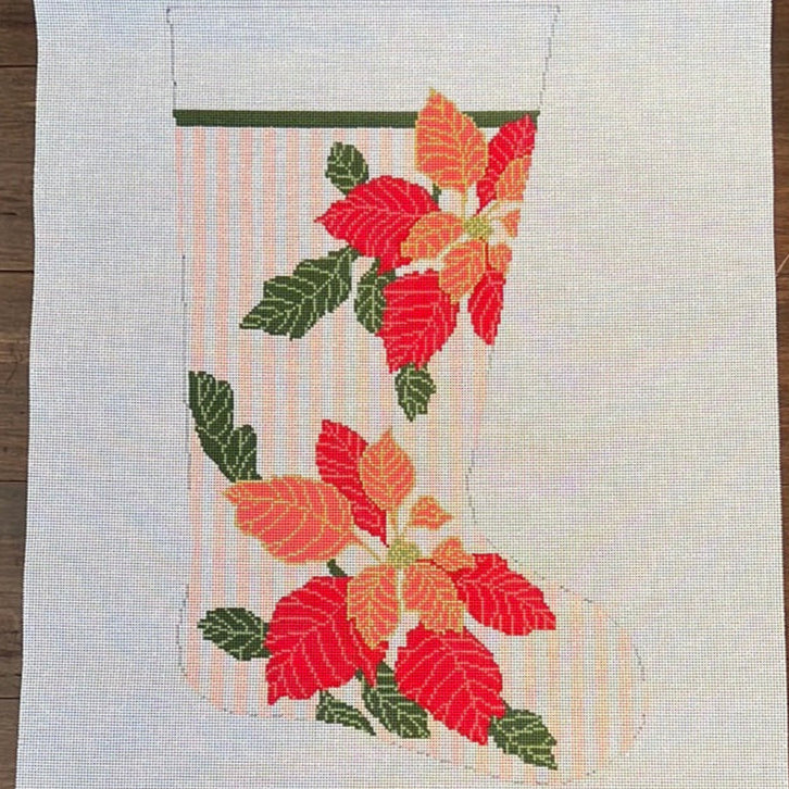 KW022 Poinsettia Stocking