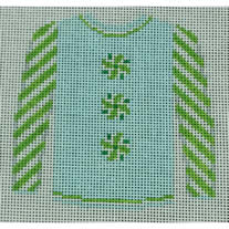 Sweater Peppermints on Blue w/ Green KK0199AD