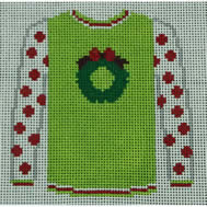 Sweater Wreath on Lime w/ Red KK0199V