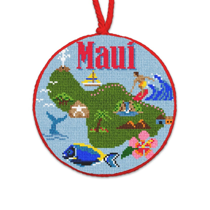 Maui Map Round Needlepaint 119527