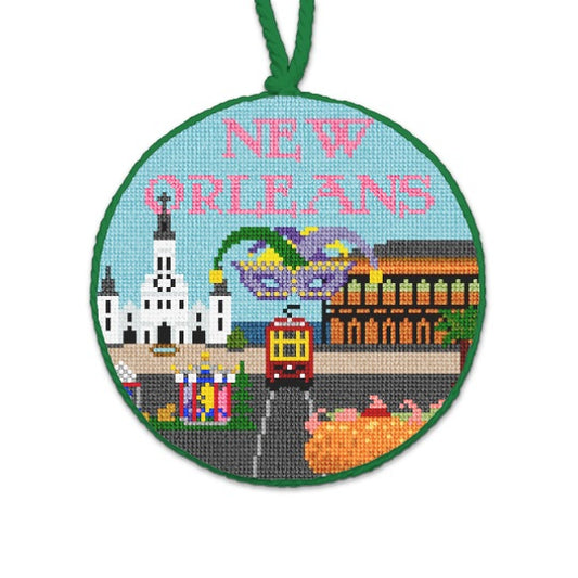 New Orleans Round Needlepaint 50502
