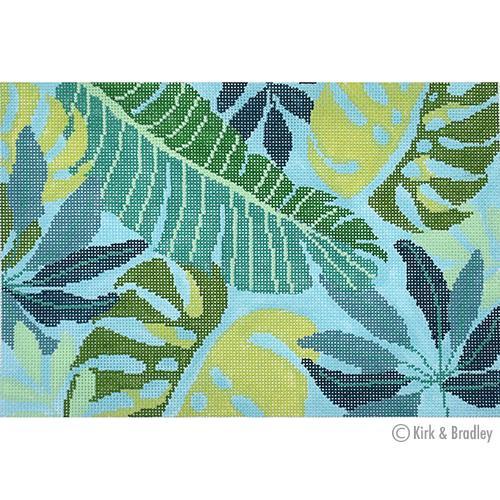 Tropical Leaves Clutch Blue