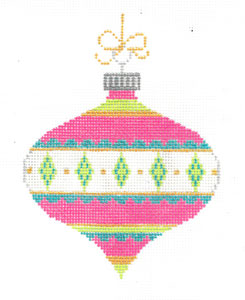 Pink, Blue and Green Vintage Ornament